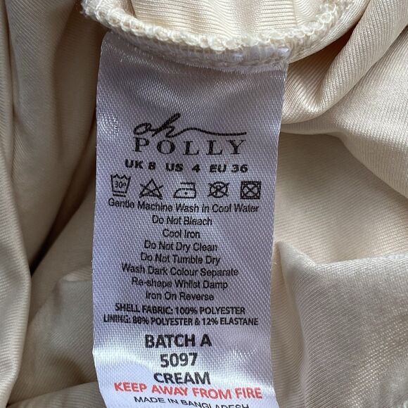 NWT Oh Polly Cream Sonora Strappy Cut Out Bodycon Midi Dress Size 4 - Picture 14 of 16